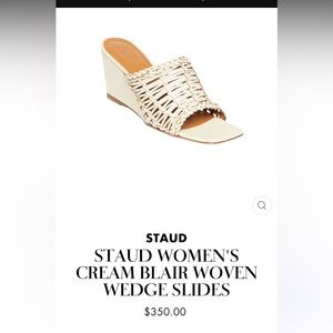 Gorgeous for summer-Cream Woven Wedge- from STAUD, NIB